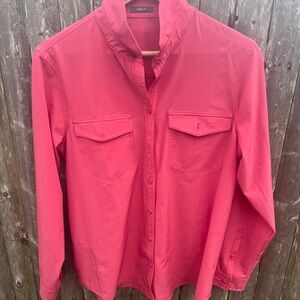 Eddie Bauer women’s Size M/M Departure LS Shirt, Red(Médium Pink Salmon)